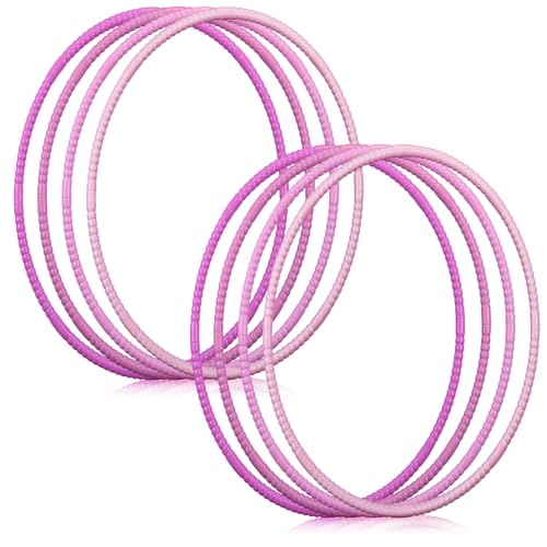 Sratte 8 Pcs Color Hoop Detachable Adjustable Exercise Ring Plastic Hoop for Gymnastics Dog Agility Equipment Party Decor, 4 Colors - color: Sweet Color, size: 28 Inch