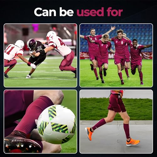 MediCaptain Pre Cut Soccer Sock Sleeves, Companion for Soccer Grip Socks, Securely Holds Shin Guards, Compression Leg Warmer - color: Maroon