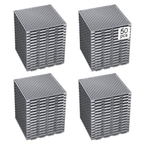 50 PCS Modular Interlocking Cushion Interlocking Floor Tiles with Hole Drainage Mat 10" x 10" Non Slip Pool Deck Mat Outdoor for Drain Deck Pool Patio Shower Kitchen Balcony (Grey) - color: Grey