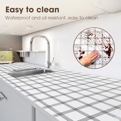Drawer and Shelf Liner, Non-Slip Kitchen Cabinet Liners Non-Adhesive Thick Strong Grip Waterproof Washable Mats Protect Dresser Shelves Cupboard Bathroom Cabinets, White Stripes, 12 in X 10 FT - color: White Stripes, size: 11.8"W x 118"L