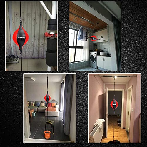 TOCO FREIDO Double End Punching Ball, Speed Bag with Difficulty Levels Boxing Reflex Ball with Headband, Perfect for Reaction, Agility, and Hand Eye Coordination Training - color: Red