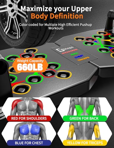 BBTOPS Push Up Board, Pilates Bar & Fitness Accessories, 25 in 1 Foldable Push up Bar for Home Gym, Workout Exercise Professional Push Up Strength Training Equipment for Man and Women - color: Black-Gray