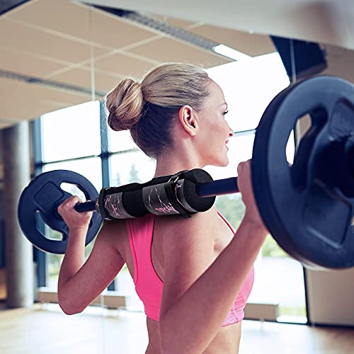 Squat Pad Barbell Pad for Workout, Neck & Shoulder Protective Foam - color: Pink Marble