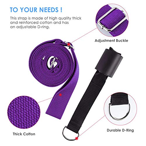 Leg Stretcher, Door Flexibility & Stretching Leg Strap - Great for Ballet Cheer Dance Gymnastics or Any Sport Leg Stretcher Door Flexibility Trainer Premium Stretching Equipment - color: Dark Purple