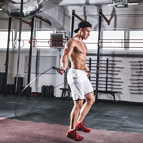 FEECCO Weighted Jump Rope for Men, PVC Rope with Metal Handles and Ball Bearings - color: 2.3LB