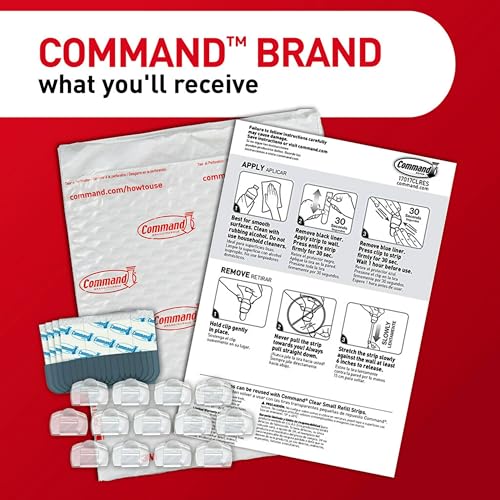 Command Round Cord Clips, Damage-Free Hanging Cable Clips, No Tools Wall Clips for Hanging Electrical Cables of Christmas Decorations, 13 Clear Cord Clips and 16 Command Strips - size: 13 Clips, 16 Strips