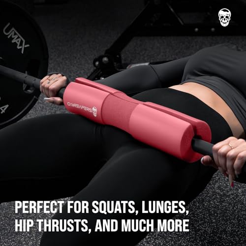 Gymreapers Barbell Squat Pad - Protective Bridge Pad For Hip Thrust, Squats, Lunges - Hip Support, Neck Protection For Bar - color: Pink
