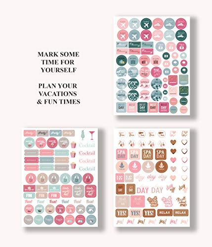 Lamare Productivity Planner Stickers for Women – for School, Work, Office - style: Productivity Stickers