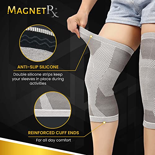 MagnetRX® Magnetic Knee Sleeve – (2-Pack) Effective Compression Knee Brace with Magnets for Comfort & Recovery – Magnetic Brace Support (X–Large) - size: X-Large (Pack of 2)