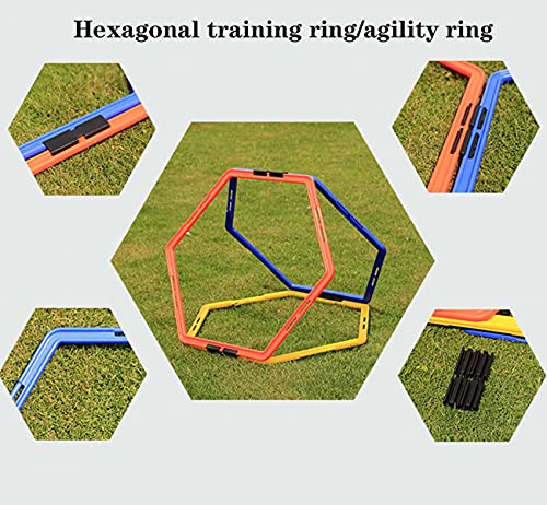Hexagon Agility Ring Training Circle Ring Speed Agility Ladder Physical Training Ring Football Footwork Trainer Hurdles Agility Ladder Fitness Equipment Multicolor Training Ring 3Pcs - color: blue