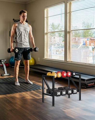 FHXZH Dumbbell Rack Stand Only - Adjustable Weight Rack for Home Gym, Heavy-Duty Weight Stand for Dumbbells Kettlebells - color: Black-Small