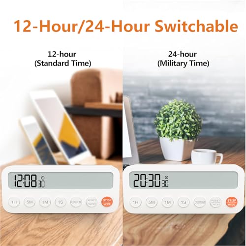 Visual Timer for Kids & Adults – Digital Kitchen Countdown Timer with Progress Bar, Magnetic Timer for Cooking, Classroom, Study & Gym – 99-Hour, Adjustable Volume