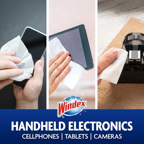 Windex Electronic Cleaning Wipes, Pre-Moistened Screen Wipes for TVs, Phones, and Other Electronics, Resealable for a Freshness Lock, 25 Count - size: 25 Count (Pack of 1)