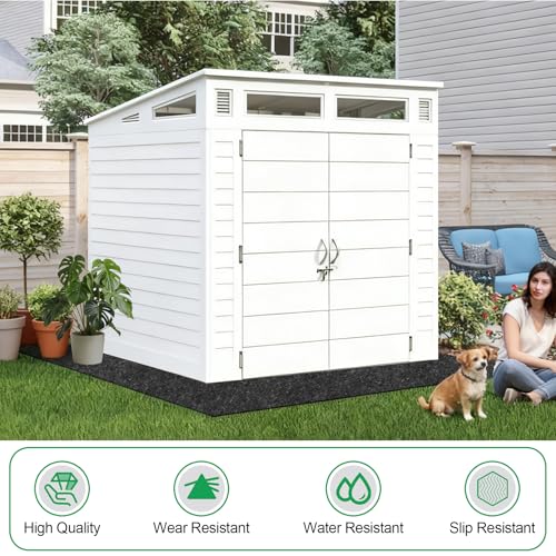 ToLanbbt Outdoor Storage Shed Floor Mat, 5 x 4 FT Waterproof Carport Mat, Washable Furniture Pad with Non Slip Backing for Dust, Oil, Protection, Storage Shed Not Included - size: 5 x 4 FT