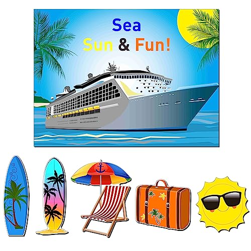 Kanayu 6 Pcs Sun Cruise Door Decorations Magnetic Large Ship Decorations Magnets Anchor Cruise Decor Car Fridge Magnet Decal for Carnival Stateroom Door - style: Sun