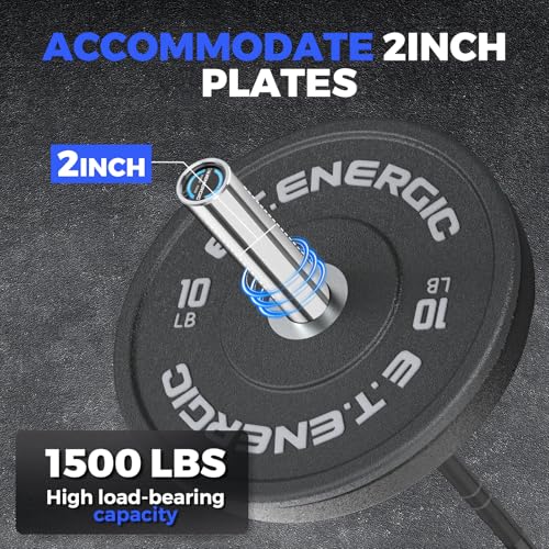 7FT Alloy Steel Olympic Barbell, 1500LB 45LB | 28mm knurled grip bar with needle bearings, chrome finish, 2-inch plate fit, and 1500LB capacity for heavy lifts - color: Silver&Black-Classic