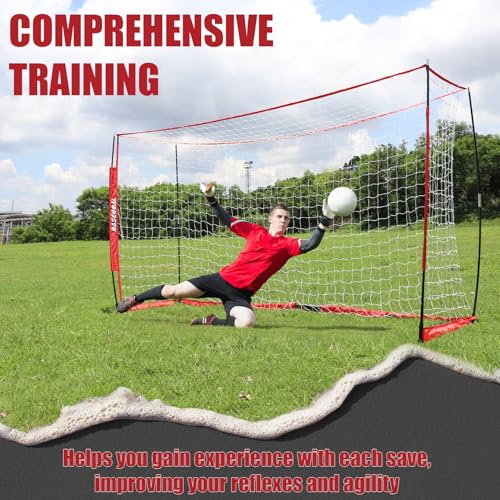 BaseGoal Soccer Goal,Soccer Net,Soccer Goals for Backyard,with Bow Frame,Collapsible Metal Base and Agility Ladder - style: 12X6 FT