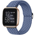 Maledan Braided Solo Loop Compatible with Fitbit Versa 2 & Fitbit Versa for Women Men, Breathable Stretchy Bracelet Replacement Bands for Fitbit Versa/Versa 2/ Versa Lite/Versa SE Straps, Blue Gray - color: 3-Blue Gray