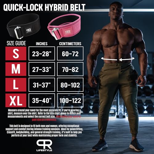 PR Personal Record Quick-Lock Weightlifting Belt – Ergonomic Fit, Durable and Lightweight Construction, Secure Fit and Performance, Power Weight Olympic Lifting, Men and Women