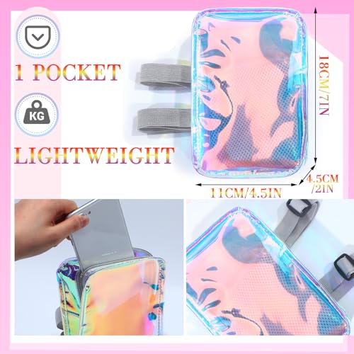 Carnival Leg Bag Holographic Thigh Bag with Adjustable Strap Leg Pouch Harness Women Summer Travel Hiking Pack(Multicolor,Leg Bag with Mesh Pocket) - color: Multicolor, style: Leg Bag With Mesh Pocket