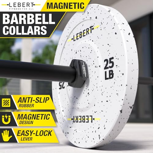 Lebert Magnetic Barbell Collars Black – 2" Olympic Clips - color: Black