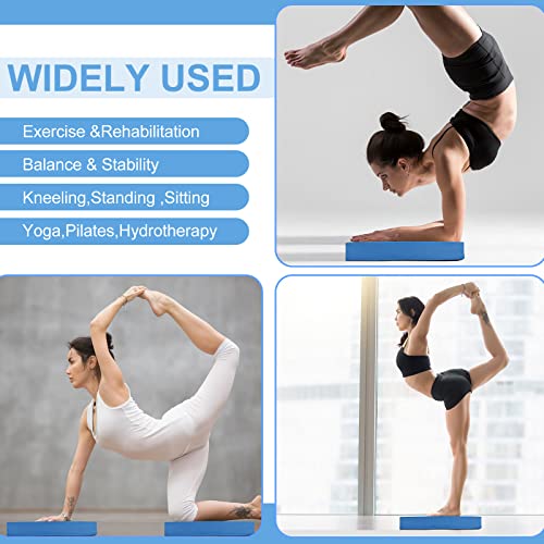 Hungdao 2 Pcs Balance Pad Thick Foam Yoga Core Training Exercise Pad for Adults Physical Therapy Fitness Stability Workout Knee Ankle Strength Training Home Work Floor - color: Blue