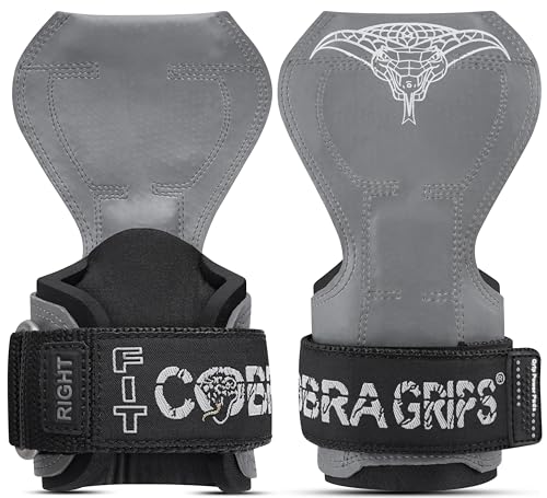 Cobra Grips Weight Lifting Gloves with Adjustable Neoprene Padded Wrist Wraps - Heavy Duty Alternative to Power Lifting Hooks for Deadlifts - color: FIT Gray Rubber, size: 4.25 - 7.0"