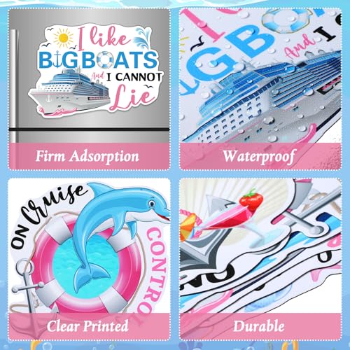 Kanayu 12 Pieces Cruise Door Magnets Decorations, Sea Navigation Ship Car Refrigerator Magnets Stickers Anchor Cruise Cabin Door Fridge Magnetic Decorations for Cabin Carnival Party(Novelty Style) - style: Novelty Style