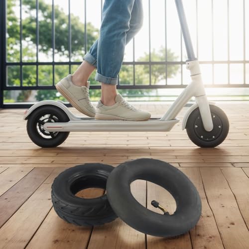 6X2 Inch Electric Scooter Tire And Inner Tube Set, 148X50mm Non-Inflatable Rubber Outer Tyre Replacement For 6X1.6 6X2 Wheel Chair, Wear-Resistant Black Tire With Easy Installation