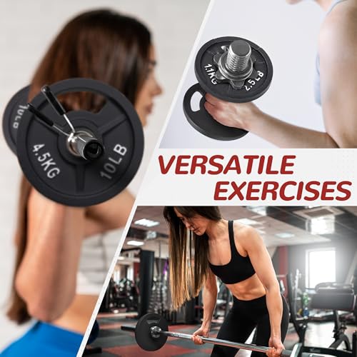 Fitvids 2-Inch Olympic and 1-Inch Standard Cast Iron Weight Plate for Strength Training & Weightlifting, Multiple Weights Available - color: Olympic (2-Inch Center), style: 2.5LB (Pair)