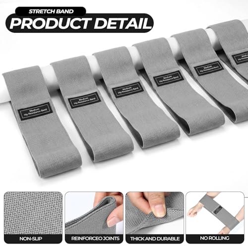 Seenelling 18 Pcs Pilates Ring and Ball Set with Resistance Bands Home Workout Pilates Equipment 11.8 Inch Magic Circle with Padded Handles, Mini Ball for Strength, Toning and Flexibility - color: Grey
