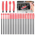Sewing Machine Cleaning Brushes - 20 PCS Reusable Silicone Dense Bristles Clean Brush for Internal and Spool Area - color: Rose Red