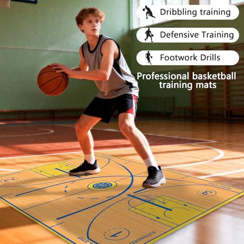 Portable Basketball Footwork Training Mat, Basketball Training Equipment, Agility Footstep Training Mat, Durable Non-Slip Basketball Footwork Training Equipment for All Ages to Improve Speed, Strength and Coordination - color: Orange