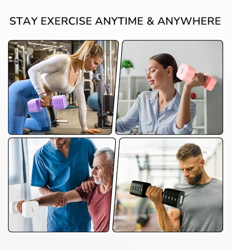5-in-1 Adjustable Dumbbell Set for Women Men 10 lb Each | Dumbbells Set of 2, Free Weight Set at Home Gym, Locking/TPU Soft Handle for Exercise & Muscle Toning Weight Loss - color: Black