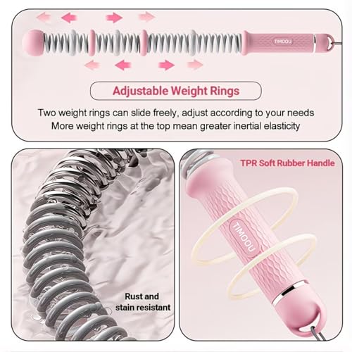 Ropeless Battle Ropes for Home Gym (2-Pack) Cordless Battle Ropes for HIIT Workouts,Muscle Training,Low-Impact Cardio Training,Adjustable Weight Battle Rope for Full-Body (Pink) - color: Pink