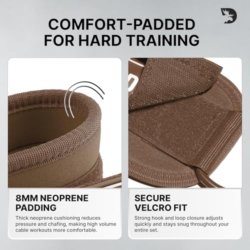 DMoose Ankle Strap for Cable Machine - One Size Fit with Premium Padding, Workout Kickback Ankle Cuffs, Ankle Bands for Working Out, Booty Workouts, Leg Extension, Hip Abductors & Lower Body Exercises - color: Cocoa Brown - Single