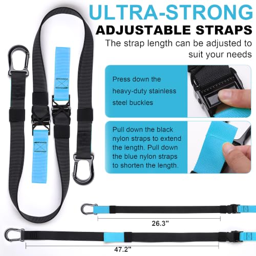 Home Resistance Training Kit | Full-Body Workout with Suspension Trainer Straps, Door Anchor, Handles, and Carrying Bag | Complete Home Gym Equipment - color: Blue
