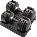 CAP ADJUSTABELL Adjustable Dumbbell Set, Premium Quick Select Adjustable Weights for Strength Training, Singles & Pairs, 12.5 LB, 25 LB & 55 LB, Round & Hex Dumbbells, Multiple Grip Handle Options - size: 55 lb - Honeycomb Chrome and Black Handle, style: