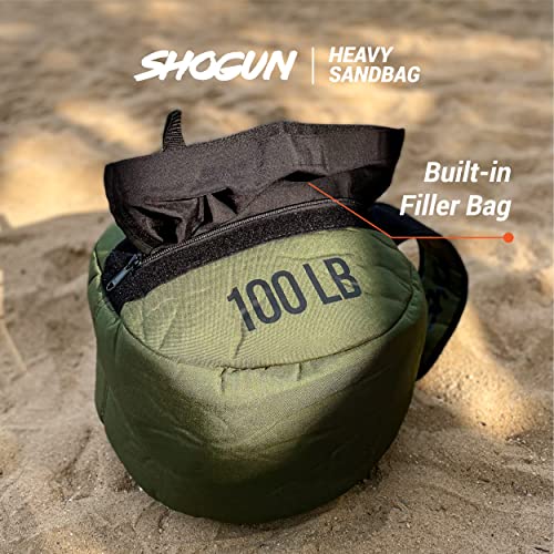 Shogun Sandbags for Working Out – Heavy Duty Workout Sandbag for Weight Training, Cross Training, Strongman, Fitness & Military Use – Adjustable Exercise Sand Bags for Full Body Training - color: Green, size: 150 LB