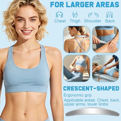 ProSuites 6PCS Stainless Steel Muscle Scraper Tool Set, Massage Scraper Tool Gua Sha for Myofascial Release Deep Tissue Massage