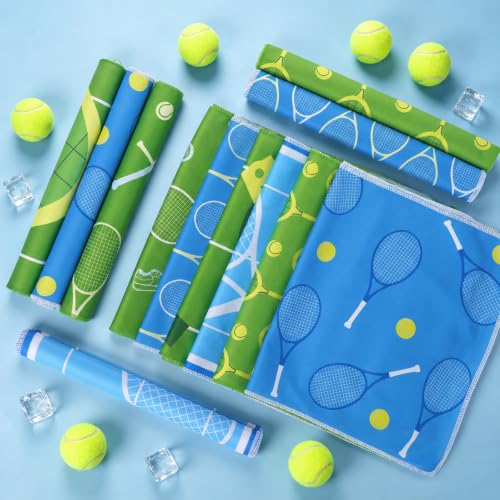 30Pcs Tennis Cooling Towels 40 x 12 Inch Towel Microfiber Breathable Chilly Sport Rags Absorbent Sweat Washcloth Sport Team Gifts Workout Ice Towel for Athletes Coach Gym Party Favors - style: Tennis