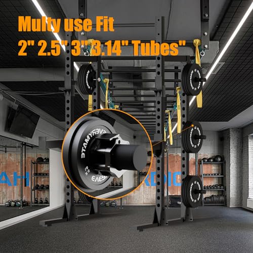 EVERYMATE Weight Plate Holder Power Rack Attachment 2 Inch Olympic Plate Storage Power Squat Rack Holder Weight Plates for 2x2 3x3 2x3 Power Cage Accessories Weight Plate Rack - color: B-1" hole(2pcs)-11.8 Inch