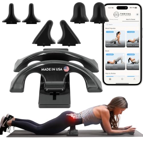 Thrival Relief Pro - Fully Adjustable Psoas and Iliacus Muscle Release Tool with Thrival App for Hip Flexor, Back, Glute and Neck Pain - Trigger Point and Myofascial Release Tool - Carbon Black - color: Carbon Black, size: Thrival Relief Pro