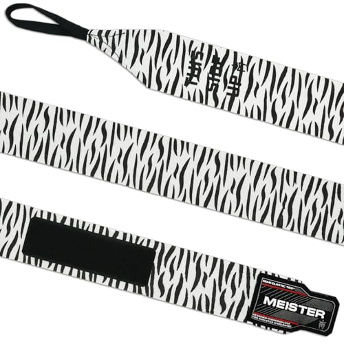 Meister Adult 180" Semi-Elastic Hand Wraps for MMA & Boxing (Pair) - color: Zebra Stripes
