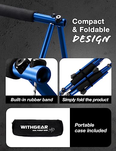 Push Up Bar – Folding Dip Bar for Home Workout, Lightweight & Portable Strength Training Equipment for Men & Women, Indoor & Outdoor Use (Hawk) - color: Hawk Blue