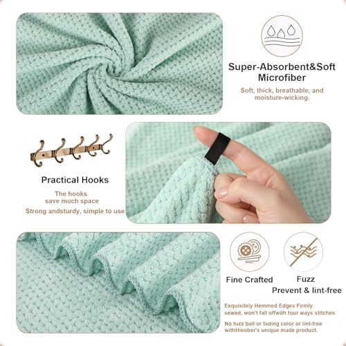 2 Pack Bath Towel Set, Lightweight Waffle Bath Towel Set, Microfiber Super Soft Highly Absorbent, Sturdy Quick Drying Towels for Bathroom, Gym, SPA, Yoga (2 Piece 27" x 55", Green) - color: Green, size: 27 x 55 Inch