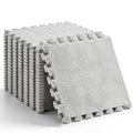 24 Pack EVA Interlocking Foam Floor Tiles, 11.8"x11.8"x0.4" Protective Gym Flooring Mats, Non-Slip Puzzle Exercise Mat for Home Gym, Garage, Playroom, Aerobic Bike - color: Fur Plush