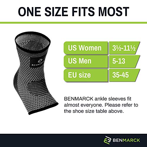 Benmarck Achilles Tendon Support Brace, Plantar Fasciitis Sock, Ankle Compression Sleeve For Running, Tendonitis and Flat Feet Relief - color: Gray Black
