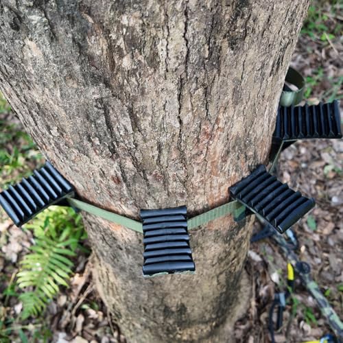 Saddle Hunting Platform Steps, Ultra-Light Ring of Steps for Climbing Bow Hunting with 6 Feet Heavy-Duty Strap & Cam Buckle, Ergonomic Anti-Slip Design - size: 6 Pack