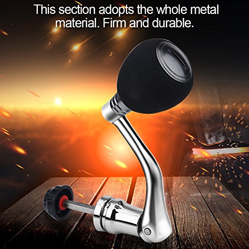 Tbest Fishing Spinning Reel Handle Metal Rocker Arm Reel Replacement Power Handle Grip - color: Red, size: Medium